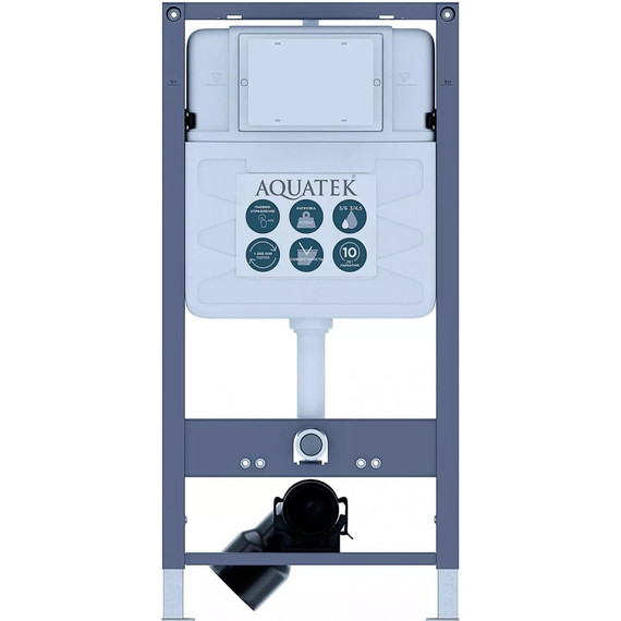 Инсталляция с подвесным унитазом комплект: Aquatek Pneumo S50 INSP-0000001 с подвесным безободковым унитазом Azario Grado AZ-0046-UQ3 сиденье микролифт (Система смыва торнадо) - фото 3