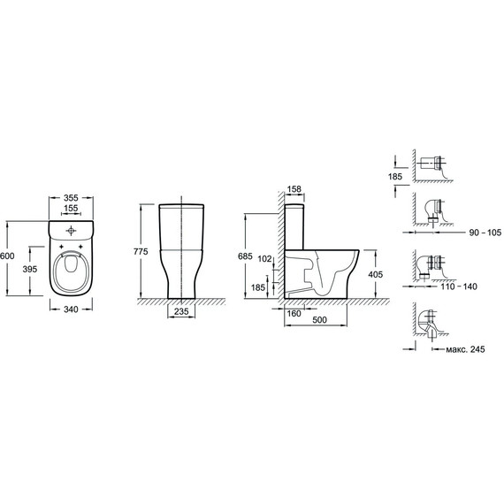 Унитаз-компакт безободковый Jacob Delafon Struktura UJI102-00 - фото 6