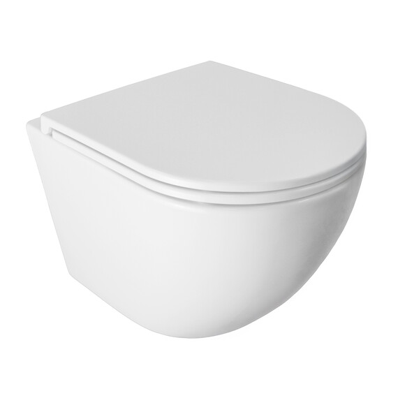 Унитаз подвесной безободковый Azario Pro PRO-0001 UQ3 с тонкой крышкой микролифт (система смыва Торнадо) - фото 2