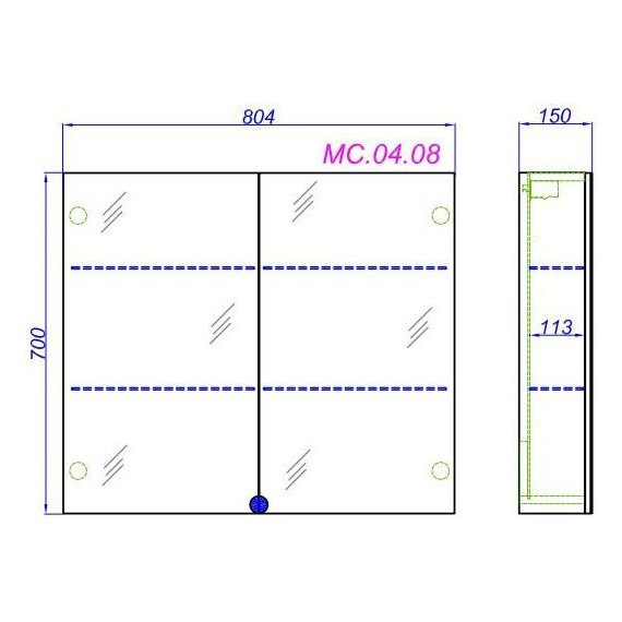 Зеркало-шкаф Aqwella Манчестер 80 см МС.04.08 - фото, картинка 5 Зеркало-шкаф Aqwella Манчестер 80 см МС.04.08 - фото 5