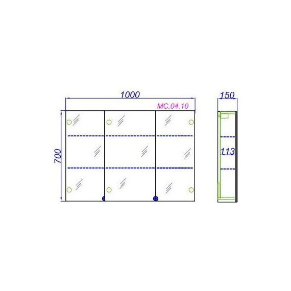 Зеркало-шкаф Aqwella Манчестер 100 см MC.04.10 - фото, картинка 6 Зеркало-шкаф Aqwella Манчестер 100 см MC.04.10 - фото 6