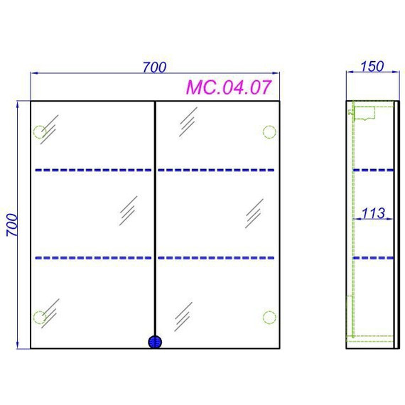 Зеркало-шкаф Aqwella Манчестер 70 см МС.04.07 - фото, картинка 5 Зеркало-шкаф Aqwella Манчестер 70 см МС.04.07 - фото 5