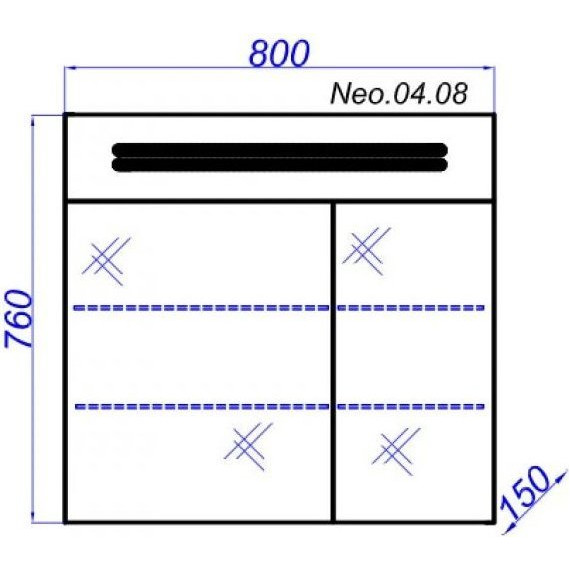 Зеркало-шкаф Aqwella Нео 80 см Neo.04.08 - фото 4