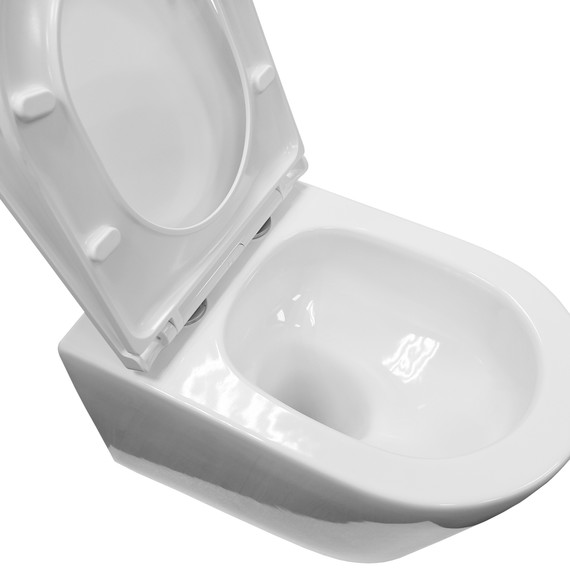 Унитаз подвесной безободковый Azario Nove AZ-9312T с тонкой крышкой микролифт - фото 6