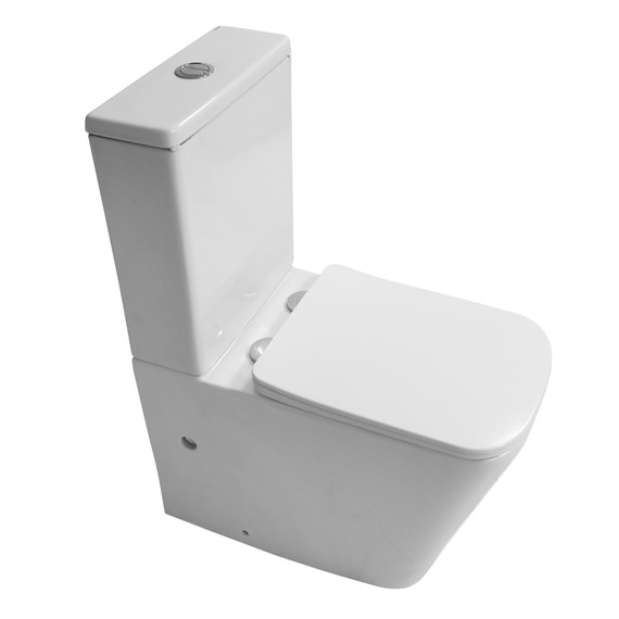 Унитаз-компакт безободковый Azario Indor AZ-T004B-R с тонкой крышкой микролифт - фото 2