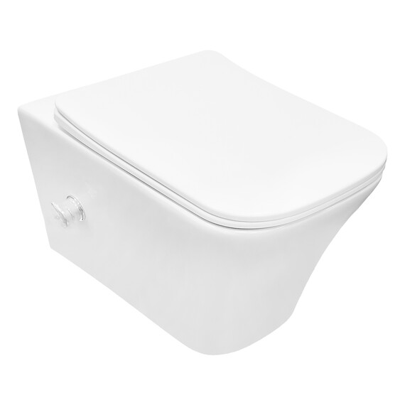 Унитаз подвесной безободковый Azario Nove AZ-9321B с тонкой крышкой микролифт - фото 