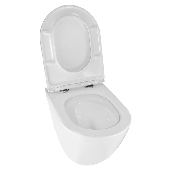 Унитаз подвесной безободковый Azario Eclat AZ-2381-A с тонкой крышкой микролифт (Система смыва Торнадо) - фото 4