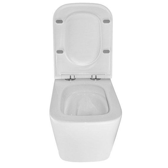 Унитаз подвесной безободковый Azario Cascad AZ-2303-A с тонкой крышкой микролифт (Система смыва Торнадо) - фото 5