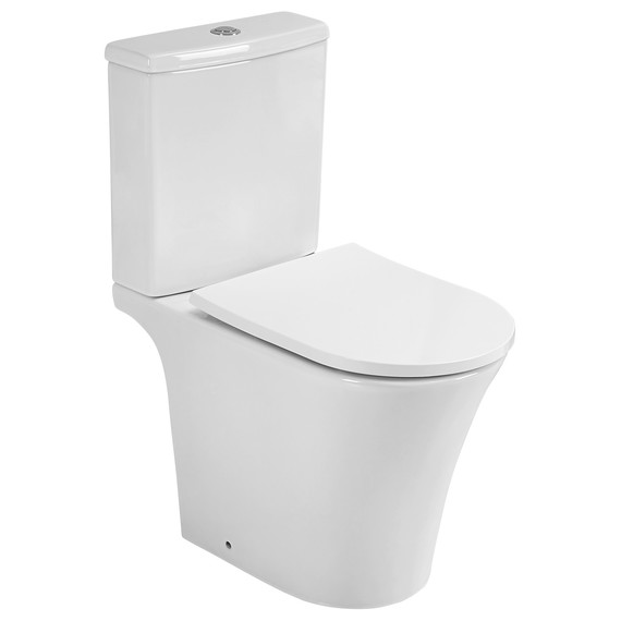 Унитаз-компакт безободковый Azario Vise AZ-1343BT с тонкой крышкой микролифт - фото 2