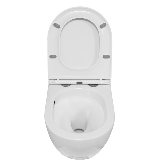 Унитаз подвесной Azario Blanco AZ-9003WT с тонкой крышкой микролифт (Система смыва Торнадо) - фото 6