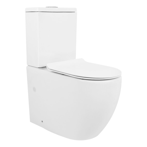 Унитаз-компакт безободковый Azario Corsa AZ-2062T с тонкой крышкой микролифт (Система смыва Торнадо) - фото 2