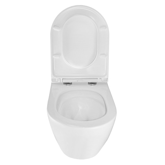 Унитаз подвесной безободковый Azario Eclat AZ-2381-A с тонкой крышкой микролифт (Система смыва Торнадо) - фото 5