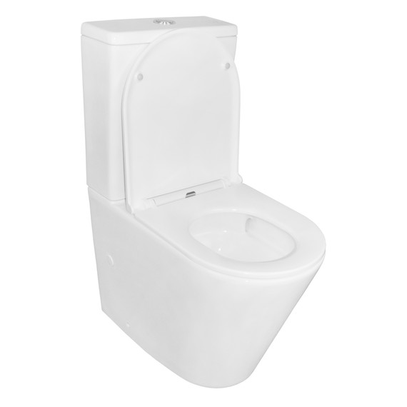 Унитаз-компакт безободковый Azario Vetro AZ-2149-UQ1 с тонкой крышкой микролифт (Система смыва Торнадо) - фото 3