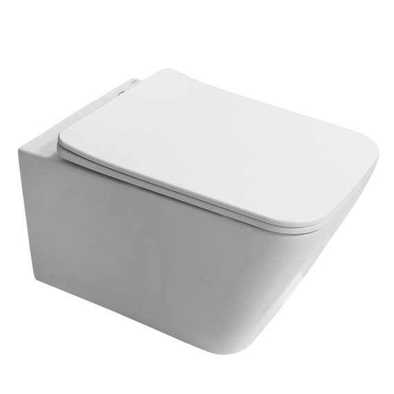 Унитаз подвесной Azario Indor AZ-9004WT с тонкой крышкой микролифт (Система смыва Торнадо) - фото 3