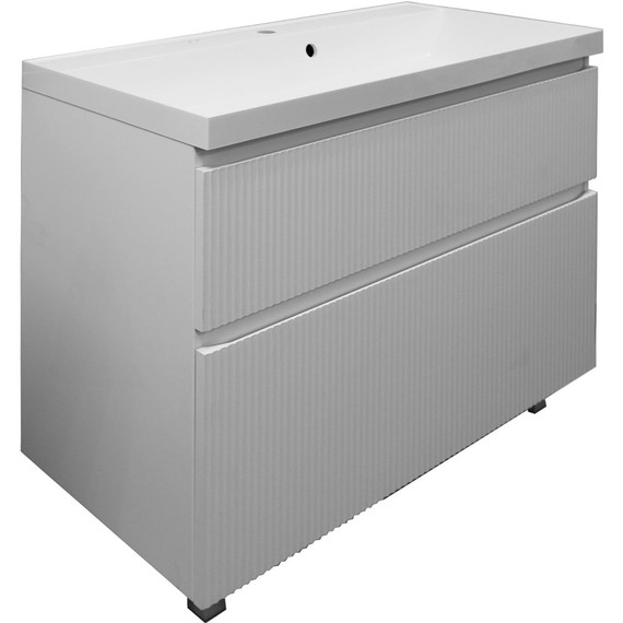 Тумба напольная с раковиной Azario Viola 100/2H 100 см CS00097146, белый матовый - фото 