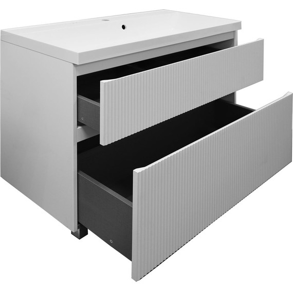 Тумба напольная с раковиной Azario Viola 100/2H 100 см CS00097146, белый матовый - фото 4