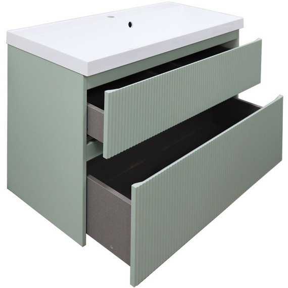 Тумба подвесная с раковиной Azario Viola 100/2H 100 см CS00097148, фисташковый - фото 3