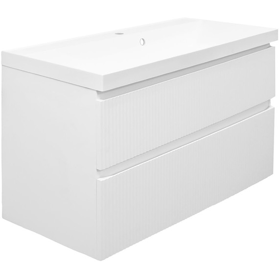 Тумба подвесная с раковиной Azario Viola 100/2H 100 см CS00097149, белый матовый - фото 