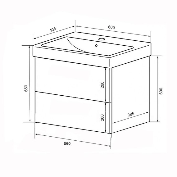 Тумба напольная с раковиной Стиль Kantri 60/2H 60 см CS00097250 - фото 8