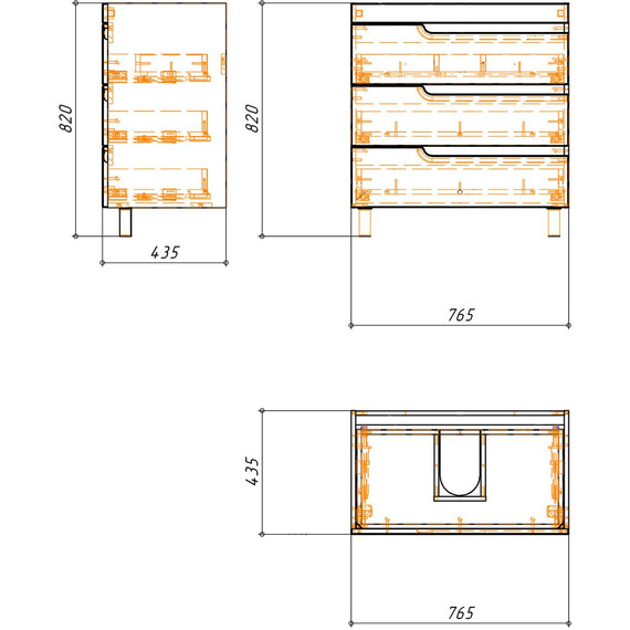 Тумба напольная с раковиной Loranto Kantri 80/3H 80 см CS00097257 (раковина Фостер 80) белый глянцевый - фото, картинка 8 Тумба напольная с раковиной Loranto Kantri 80/3H 80 см CS00097257 (раковина Фостер 80) белый глянцевый - фото 8