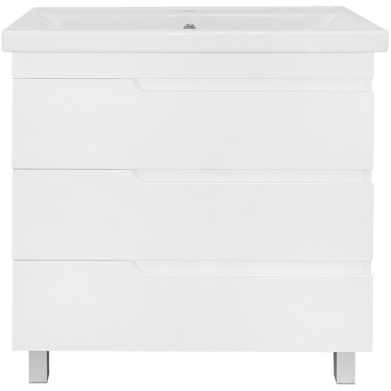 Тумба напольная с раковиной Loranto Kantri 80/3H 80 см CS00097257 (раковина Фостер 80) белый глянцевый - фото, картинка 5 Тумба напольная с раковиной Loranto Kantri 80/3H 80 см CS00097257 (раковина Фостер 80) белый глянцевый - фото 5