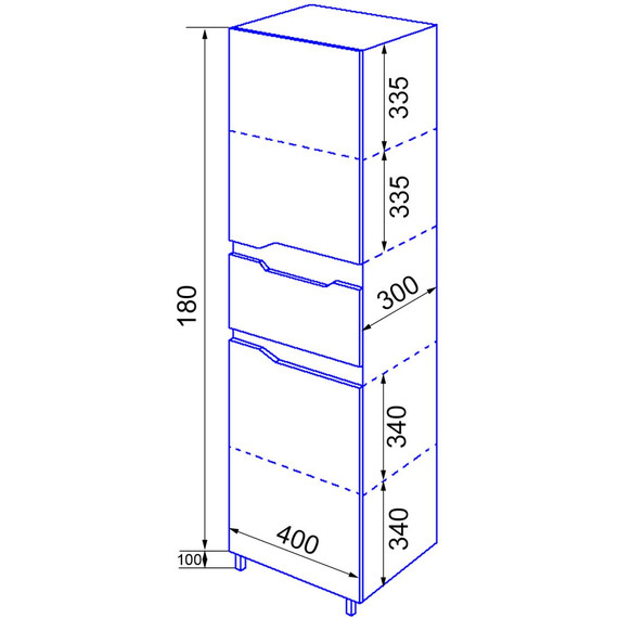 Пенал напольный Loranto Kantri 40 см CS00097261, белый глянцевый - фото 5