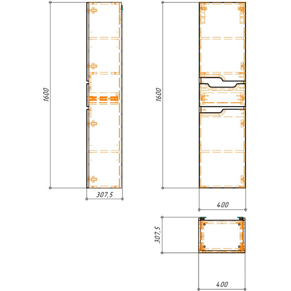 Пенал подвесной Loranto Kantri 40 см R CS00097263, белый глянцевый - фото 5