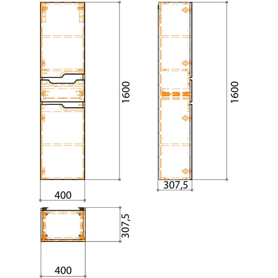 Пенал подвесной Loranto Kantri 40 см L CS00097264, белый глянцевый - фото 5