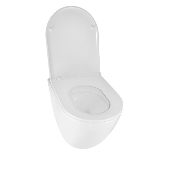 Унитаз подвесной безободковый Azario Eclat AZ-2381-A с тонкой крышкой микролифт (Система смыва Торнадо) - фото 3
