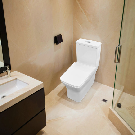 Унитаз-моноблок безободковый Azario Vero AZ-8608 с тонкой крышкой микролифт - фото 16