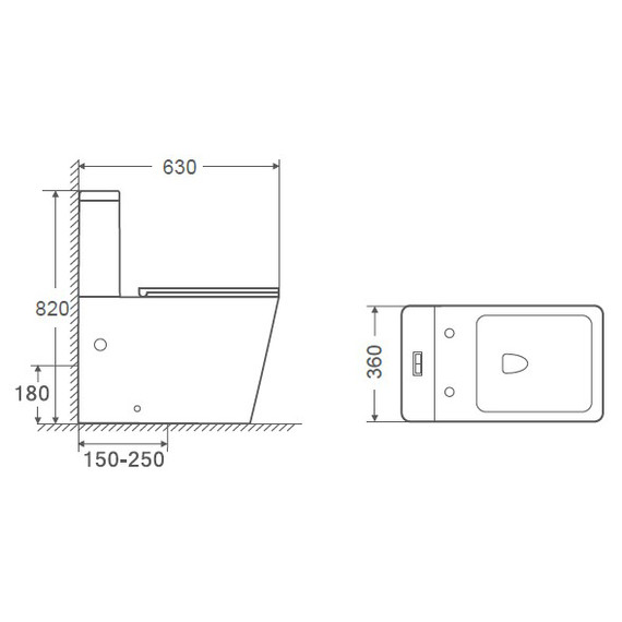 Унитаз-компакт безободковый Azario Indor AZ-T004B-R с тонкой крышкой микролифт - фото 12