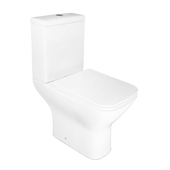 Унитаз-компакт безободковый Azario Iris AZ-8353 с тонкой крышкой микролифт - фото 