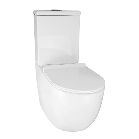 Унитаз-компакт безободковый Azario Corsa AZ-2062T с тонкой крышкой микролифт (Система смыва Торнадо) - фото 3