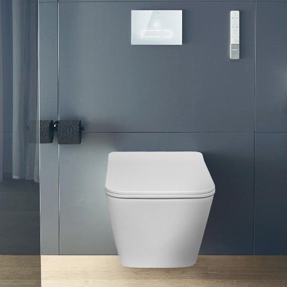 Унитаз подвесной Azario Indor AZ-9004WT с тонкой крышкой микролифт (Система смыва Торнадо) - фото 15