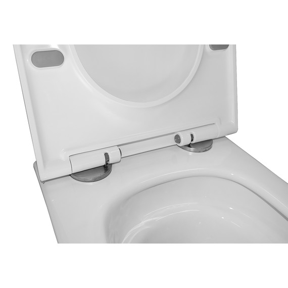 Унитаз подвесной безободковый Azario Legenda AZ-2305-AS с тонкой крышкой микролифт (Система смыва Торнадо) - фото 7