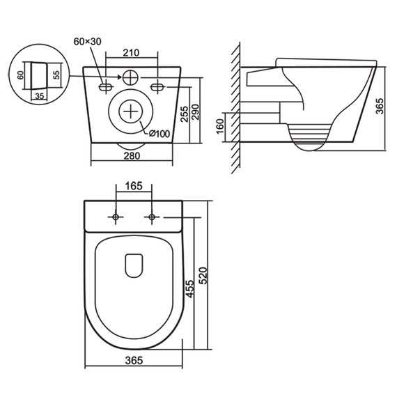 Унитаз подвесной безободковый Azario Uno AZ-2380 с тонкой крышкой микролифт - фото 10