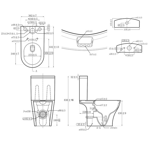 Унитаз-компакт безободковый Azario Vise AZ-1343BT с тонкой крышкой микролифт - фото 13