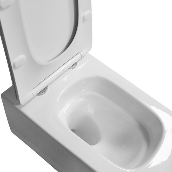 Унитаз подвесной Azario Indor AZ-9004WT с тонкой крышкой микролифт (Система смыва Торнадо) - фото 7