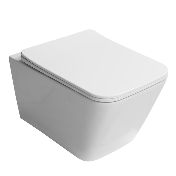 Унитаз подвесной Azario Indor AZ-9004WT с тонкой крышкой микролифт (Система смыва Торнадо) - фото 2