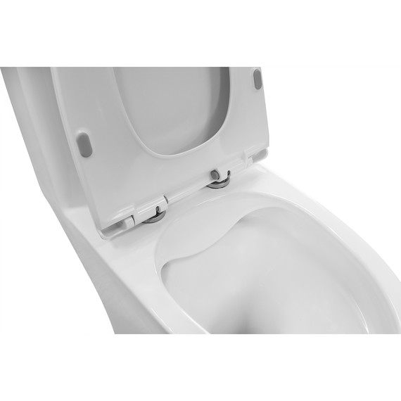 Унитаз-моноблок безободковый Azario Ansa AZ-2301 с тонкой крышкой микролифт - фото 9