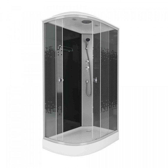 Душевая кабина Niagara 120x80 см NG-4512-14R BLACK, с мелким поддоном 13см, профиль матовый хром, стекло тонированное - фото 11