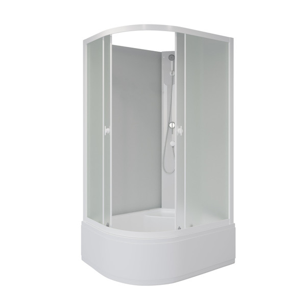 Душевая кабина Niagara 90x70 см P90/70/40R/MT/BK, с высоким поддоном 40см, профиль белый, стекло матовое, (безсиликоновая сборка) - фото 2