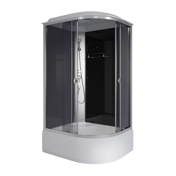 Душевая кабина Niagara Eco 120x90 см E120/90/40L/TN, с высоким поддоном 40см, профиль хром матовый, стекло тонированное (безсиликоновая сборка) - фото 7