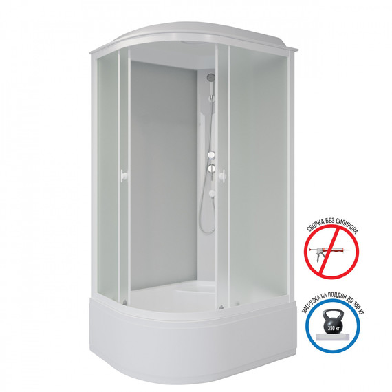 Душевая кабина Niagara Promo 90x70 см P90/70/40R/MT, с высоким поддоном 40 см, профиль белый, стекло матовое (безсиликоновая сборка) - фото 3