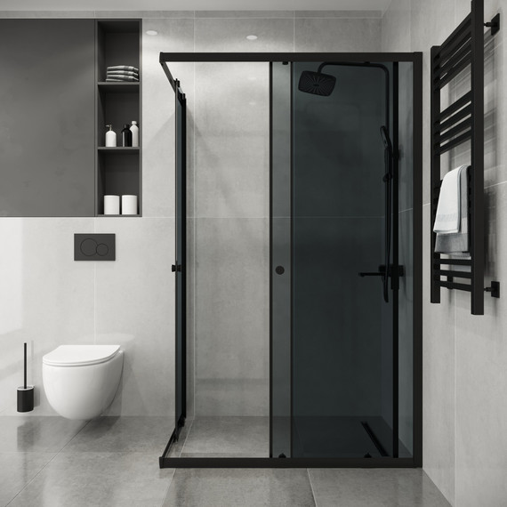 Душевое ограждение Niagara Eco 120x90 см NG-1129-14QT, профиль черный, стекло тонированное - фото 3