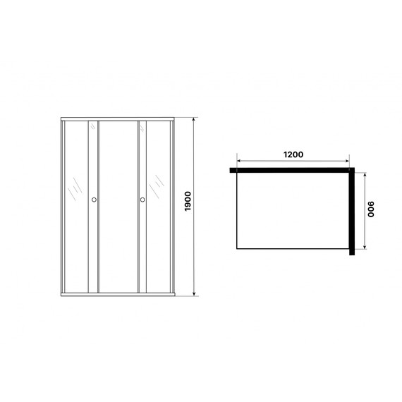 Душевое ограждение Niagara Eco 120x90 см NG-1129-14QT, профиль черный, стекло тонированное - фото 2