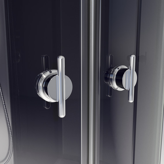 Душевая кабина Niagara 120x80 см NG-4512-14R BLACK, с мелким поддоном 13см, профиль матовый хром, стекло тонированное - фото 10