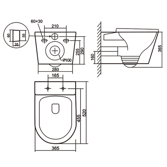 Унитаз подвесной безободковый Azario Eclat AZ-2381-A с тонкой крышкой микролифт (Система смыва Торнадо) - фото 17