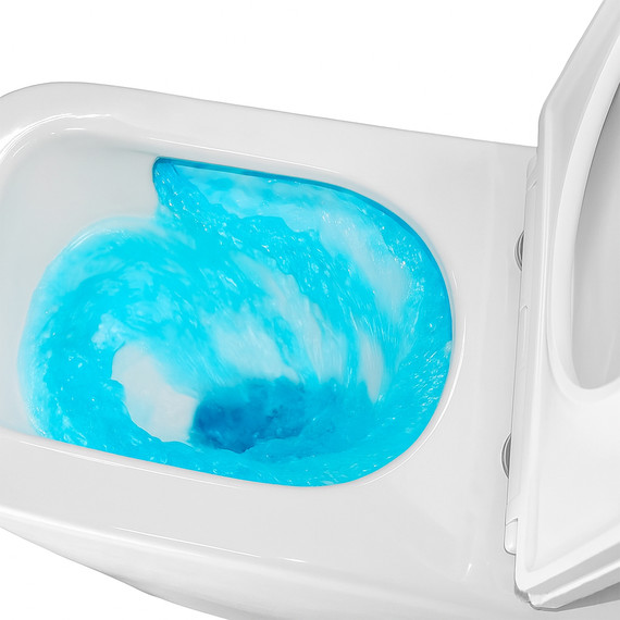 Унитаз-компакт безободковый Azario Etereo AZ-8203 с тонкой крышкой микролифт (Система смыва Торнадо) - фото 8