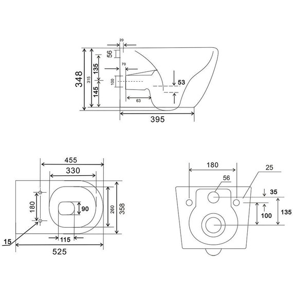 Унитаз подвесной безободковый Veconi Ento VEN-52TGR (Система смыва торнадо) с тонкой крышкой микролифт, серый матовый - фото 7